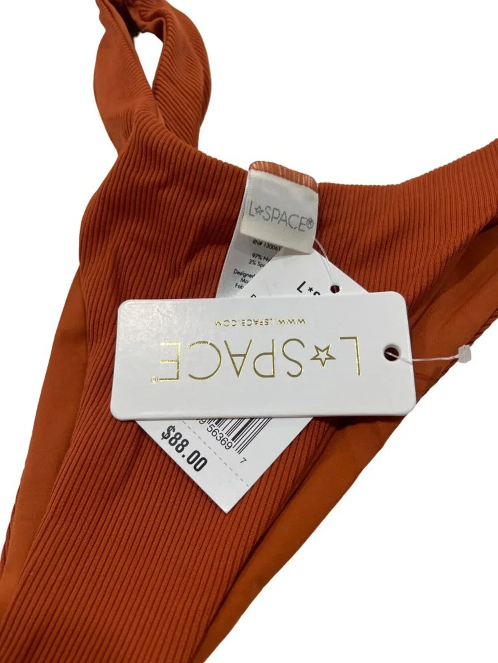 L*space Ribbed Cabana Bikini Bottoms in Amber New Swimsuits